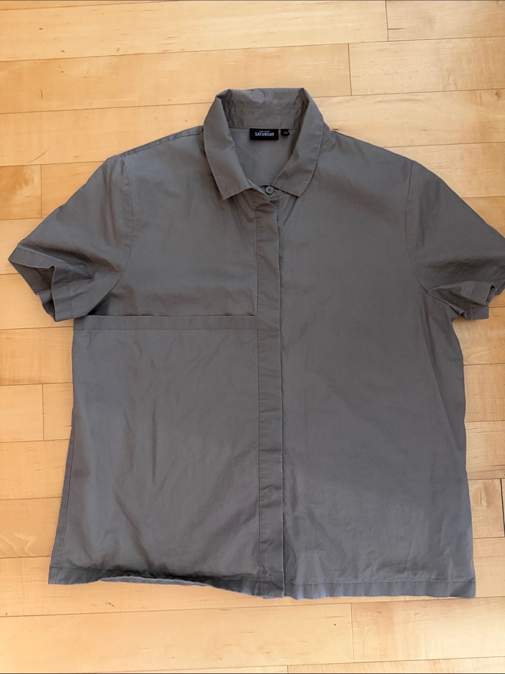 Kate Spade Saturday Short-Sleeve Button Shirt — Charcoal